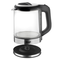 Bouilloire électrique en verre borosilicaté transparent de haute qualité RAF 1350W 1.8L bouilloire sans fil bouilloire chaudière à eau avec lumière LED