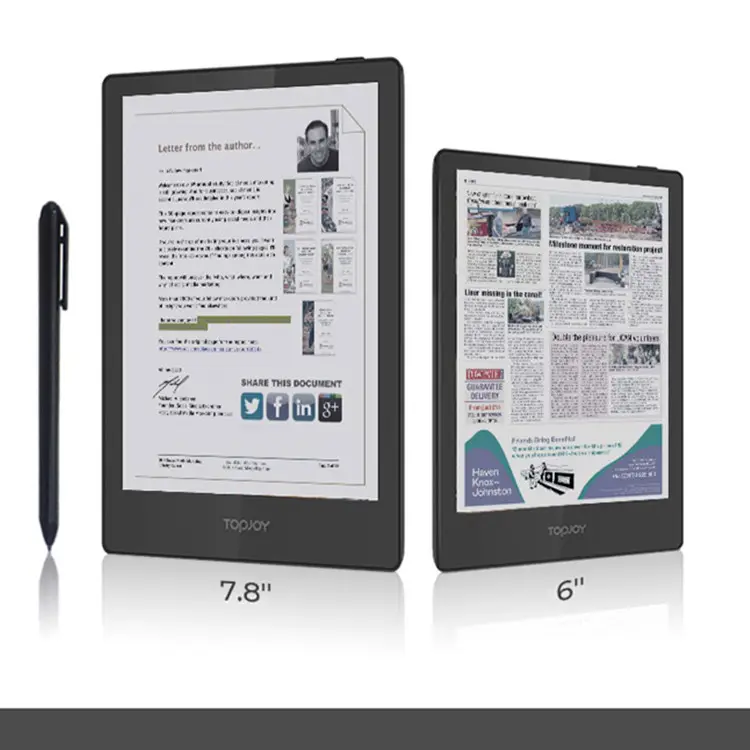 Dispositivo de toque colorido para leitor de ebooks, tela de toque de 7.8 polegadas, dispositivo de tinta eletrônica