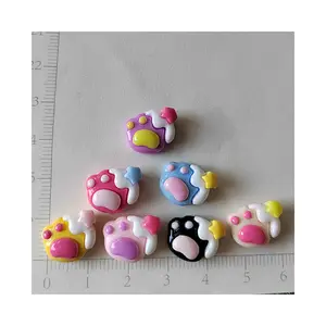 100pcs/बहुत कुछ नया प्यारा रंगीन कार्टून बिल्ली कुत्ते पशु पंजा राल Flatback Cabochons Kawaii पदचिह्न कीचड़ मोती DIY शिल्प बनाने