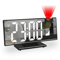 Réveil numérique à projection LED avec affichage de la température et de l'heure, horloge de bureau pour chambre à coucher et salon