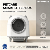 Bac à litière automatique intelligent pour chat, grande capacité 80L, espace spacieux, empreinte compacte, contrôle par application, élimination des odeurs, 12 capteurs de sécurité