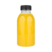 Bouteille en plastique PET transparente ronde de 250 ml et 350 ml pour eau froide, jus, café, soda, thé, boissons, plastique de qualité alimentaire, couvercle en aluminium
