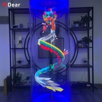 Ventilateur LED d'affichage holographique 3D personnalisé, 1x3, assemblage cylindrique, solution humaine, projecteur de ventilateur holographique 3D