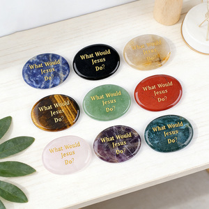 <span class=keywords><strong>Piedra</strong></span> de Palma Tallada con Grabado Láser 'WWJD' en Inglés, Ovalada, Cristiana, para Aliviar el Estrés, Juguete de Mano Inspirador - Product Image 1