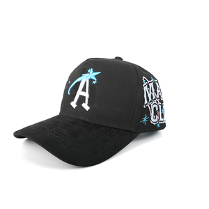 2025 mẫu miễn phí thiết kế ban đầu da lộn rộng vành Rhinestone được trang bị tùy chỉnh bán buôn Giao hàng nhanh Mũ bóng chày - Product Image 3