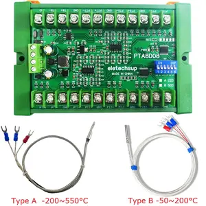 8チャンネルPT100熱電対RTDRS485温度センサーモジュールModbusRTUボード温度取得モジュールコレクター500