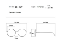 Kacamata Optik Superovo Grosir Mewah 18K Titanium Half-Frame Emas Solid Biru Abu-abu Motif Kotak Ringan Modis