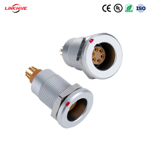 Konektor Linkhive FGG Plug Multipole 2-32Pin Tahan Air Seri T Berlapis Emas Kuningan Sistem Dorong-Tarik Self-latching Kompatibel dengan Lemo - Product Image 2