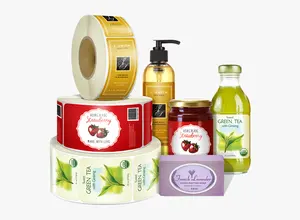 Étiquettes autocollantes auto-adhésives imperméables personnalisées Étiquette de pot de jus de fruits en bouteille Impression CMJN Étiquette en rouleau en plastique