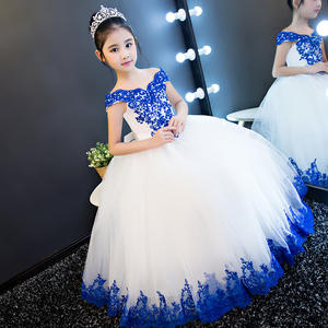 Nouvelle robe de mariée pour enfants, robe de fête d'été, robe de demoiselle d'honneur en dentelle, robe de fée fleurie - Product Image 1