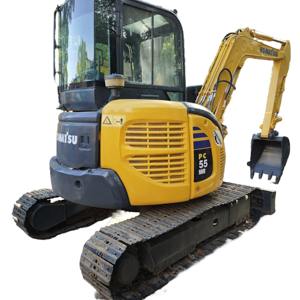 Pelleteuse hydraulique sur chenilles Komatsu PC55 de 5 tonnes d'occasion avec pompe à boîte de vitesses Moteur japonais d'origine Shanghai Yard Global Delivery - Product Image 1