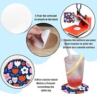 En gros, sous-verres en grès au design minimaliste, supports vierges en céramique pour sublimation promotionnelle avec support en liège, ensemble de tapis et de dessous-de-plat pour table