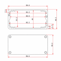 Boîtier de commande en aluminium extrudé 100*90*44mm avec panneau frontal encastré IP54, couleur personnalisée, boîtier d'instrument électronique OEM