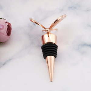 Hot Sale Custom 3D Wine Bottle <b>Stoppers</b> Rose Gold Plating Metal Wine <b>Stopper</b> - Product Image 5