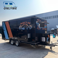 ONLYWE Vente à Chaud Dîner Voiture Personnalisé de Haute Qualité Mobile Food Trailer Snack Food Truck Tea Shop Trailer Food Truck