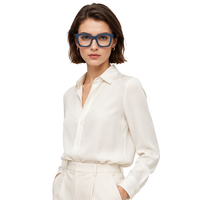Gafas de montura cuadrada Retro para hombre, gafas ópticas de acetato versátiles con cara de diamante, montura sólida grande y gruesa a la moda