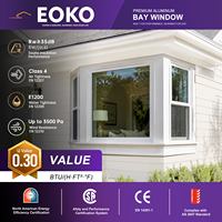 Fenêtre en baie et en arc EOKO insonorisée en aluminium avec double vitrage feuilleté à isolation thermique pour appartements, hôtels, villas