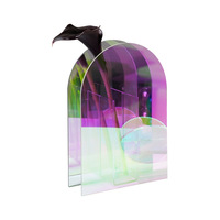 Vase floral moderne et contemporain élégant en acrylique transparent pour la décoration intérieure de centres de table pour le salon et le bureau Type de pierre