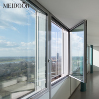 Ventana Abatible Moderna de Aluminio Meidoor con Rotura de Puente Térmico, Diseño de Persiana Templada y Marco con Recubrimiento en Polvo para Cocina, Entrada y Uso Doméstico