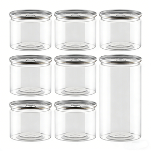 Bocaux en plastique PET vides personnalisés avec logo, 10 oz (300 g/1050 g), pour snacks, épices, gâteaux, avec couvercles à languette. - Product Image 5