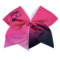Noeuds pour cheveux de pom-pom girl personnalisés de haute qualité imprimés par sublimation Noeuds de pom-pom girl avec strass de conception OEM