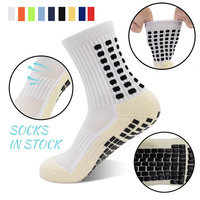 Chaussettes de football en gros, faible MOQ, chaussettes de football pour hommes, absorbant la transpiration, logo, adhérence, antidérapantes, en stock, chaussettes de sport antidérapantes