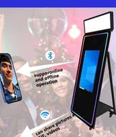 Machine de photomaton miroir magique BM Selfie 70 pouces avec appareil photo et imprimante, design de cadre en verre