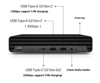 Ordinateur de bureau commercial d'origine, I3 14e génération, I3-14100T, 8 Go de RAM, 512 Go de SSD, Hps 600G9DM, mini ordinateur de bureau