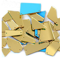 Pierres acryliques de miroir de dos plat de forme mélangée cousues sur la pierre de miroir