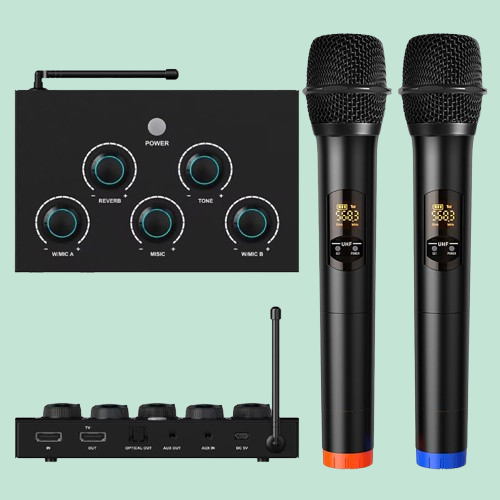 HD AR-C Smart TV Wireless Karaoke Mixer with Metal Build Crystal Sound Ultra-Low Latency DSP Mic Supports Receiver Loudspeaker