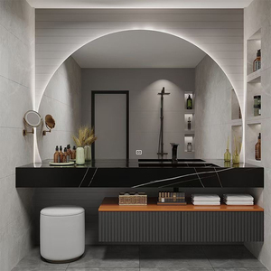 Tocador de <span class=keywords><strong>baño</strong></span> <span class=keywords><strong>con</strong></span> <span class=keywords><strong>encimera</strong></span>, <span class=keywords><strong>mueble</strong></span> de <span class=keywords><strong>baño</strong></span> moderno <span class=keywords><strong>con</strong></span> unidad de pvc, conjunto de tocador de <span class=keywords><strong>baño</strong></span> blanco - Product Image 5