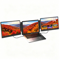 Moniteur de jeu IPS FHD 1080P de 14 pouces avec extension d'écran triple pour ordinateur portable, interface USB Plug and Play pour les moniteurs LCD d'ordinateurs portables de 13 à 17,3 pouces