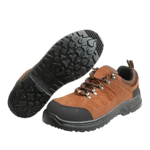 Koyu kahverengi kadın erkek botları açık yürüyüş rahat basketbol iş güvenliği ayakkabıları ile çelik