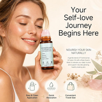 60 ml Huile de ricin et d'encens naturelle pressée à froid, nourrissante et hydratante, avec applicateur à bille en quartz rose pour la peau, les cheveux et le cuir chevelu
