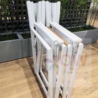 Chaise de balcon pliante en aluminium d'extérieur avec accoudoirs, chaise de réalisateur portable en alliage d'aluminium Tesla, dossier inclinable