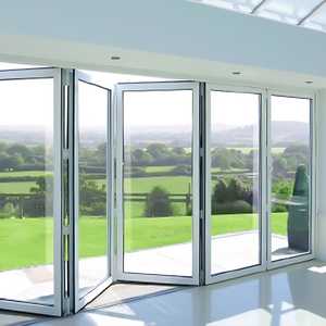Landsharp Portes commerciales en verre isolant à usage intensif <span class=keywords><strong>Porte</strong></span> pliante en verre Bris thermique Portes pliantes en verre - Product Image 2