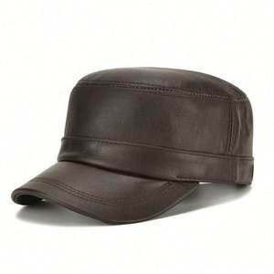 Gorro de Béisbol de Cuero Vacuno para Hombre, Estilo Moderno, para Personas de Mediana Edad y Mayores, Cálido para Invierno y Actividades al Aire Libre - Product Image 1