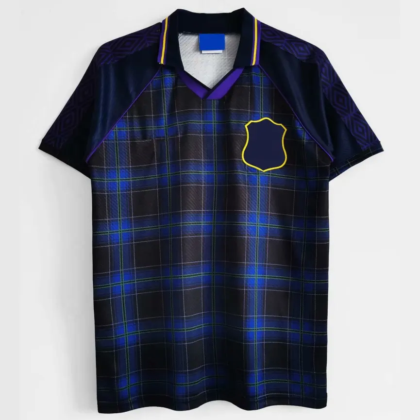 Sublimatie Klassieke Voetbal Shirts Oude Home Versie 1991 Mannen Grid Voetbalshirts
