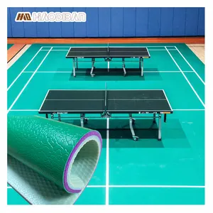 Profesional 8mm PVC lantai olahraga bergulir spons dalam ruangan lantai olahraga untuk lapangan tenis meja