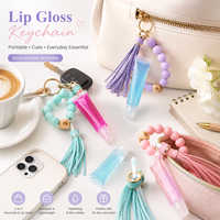 Porte-clés brillant à lèvres personnalisable avec finition brillante, rechargeable et hydratant, impression de logo en petites séries
