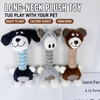Jouet pour chien en peluche écologique en gros, lapin interactif éducatif à long cou en velours, coton et lin