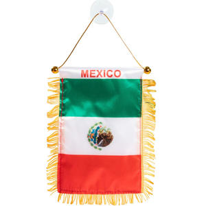 Drapeau suspendu en satin polyester avec franges pour voiture et pare-brise, motifs drapeaux nationaux des États-Unis, du Canada et du Mexique, édition 2026 - Product Image 3