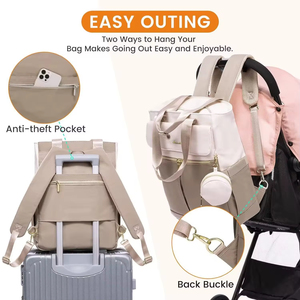 Large Capacity Diaper Bag Backpack Mummy Bag Laptop Compartment Insulated Bottle Pocket Water Resistant Travel Baby Bag - Product Image 4