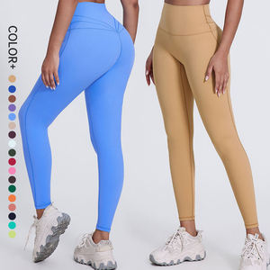 Mujeres 3 líneas Hip Lift Tight Leggings Gym Fitness Workout Pantalones 70% Nylon 30% Spandex Tela 22 colores Yoga Leggings - Product Image 2