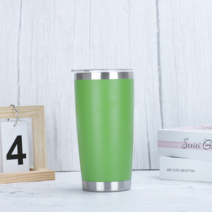 Custom logo 20oz 30oz Double Wall Insulated Powder Coated Tumbler Vacuum Cup Thermal Stainless Steel <b>Coffee</b> Travel Mug with Lid - Product Image 5