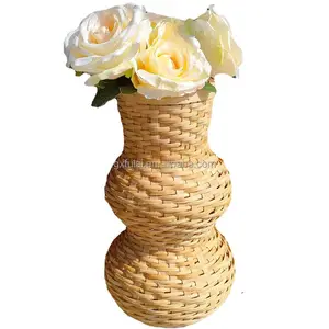 Country Style Handmade Wood Flower Vase Home Decor Wedding Vases Centerpieces Decoration