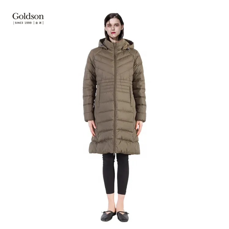 Russian custom brand women winter heated duck down coats with hood