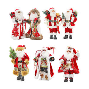 Zhengtian 46cm fibra roja Santa Claus muñeca resina estatua de mesa padre Navidad decoración juguete para niños regalo de Navidad - Product Image 1