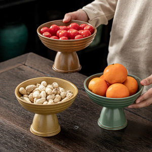 Ensemble de bols en céramique sur pieds, style traditionnel, réutilisables, pour servir des fruits, des collations, du thé - Product Image 3