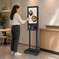 Kios Pemesanan dan Pembayaran Layanan Mandiri Tipe Lantai 24/32 Inci dengan Printer dan Scanner untuk Restoran dan Toko Ritel